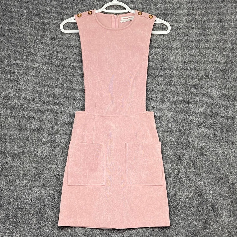 Urban Outfitters Mauve Corduroy Jumper Dress XS Mini Sleeveless Pockets‎ NWT